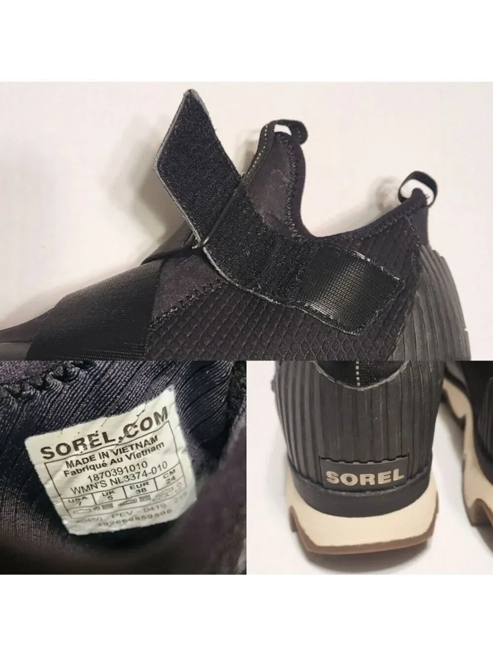 Sorel Kinetic Black Slip On Sneakers Size 7